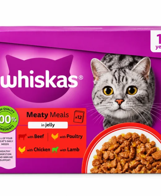 Whiskas Meaty Meals in Jelly adult cat food 1+ years 12 pouch multipack