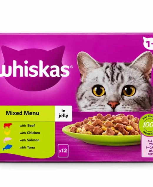 Whiskas Mixed Menu in Jelly adult cat food 12 pouch pack