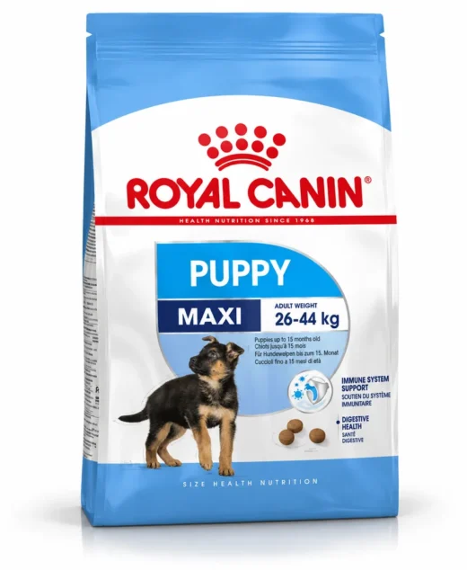 Royal Canin Puppy Maxi dry dog food for large breed puppies.