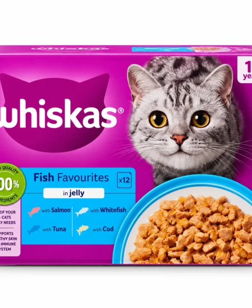 Whiskas Fish Favourites in Jelly adult cat food 12-pouch pack