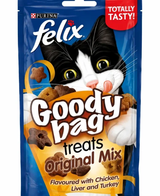 Felix Goody Bags Cat Treats Original Mix Chicken Liver Turkey