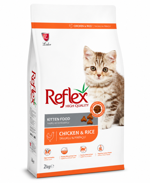 Reflex Kitten Food Chicken & Rice 2kg | PetsDunya