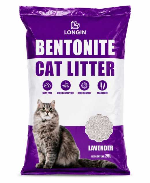 LONQIN Bentonite Cat Litter Lavender 25L Premium Clumping Cat Litter