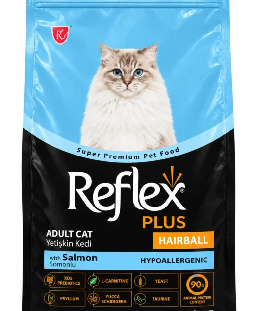 Reflex Plus Adult Cat Food Hairball with Salmon 1.5kg