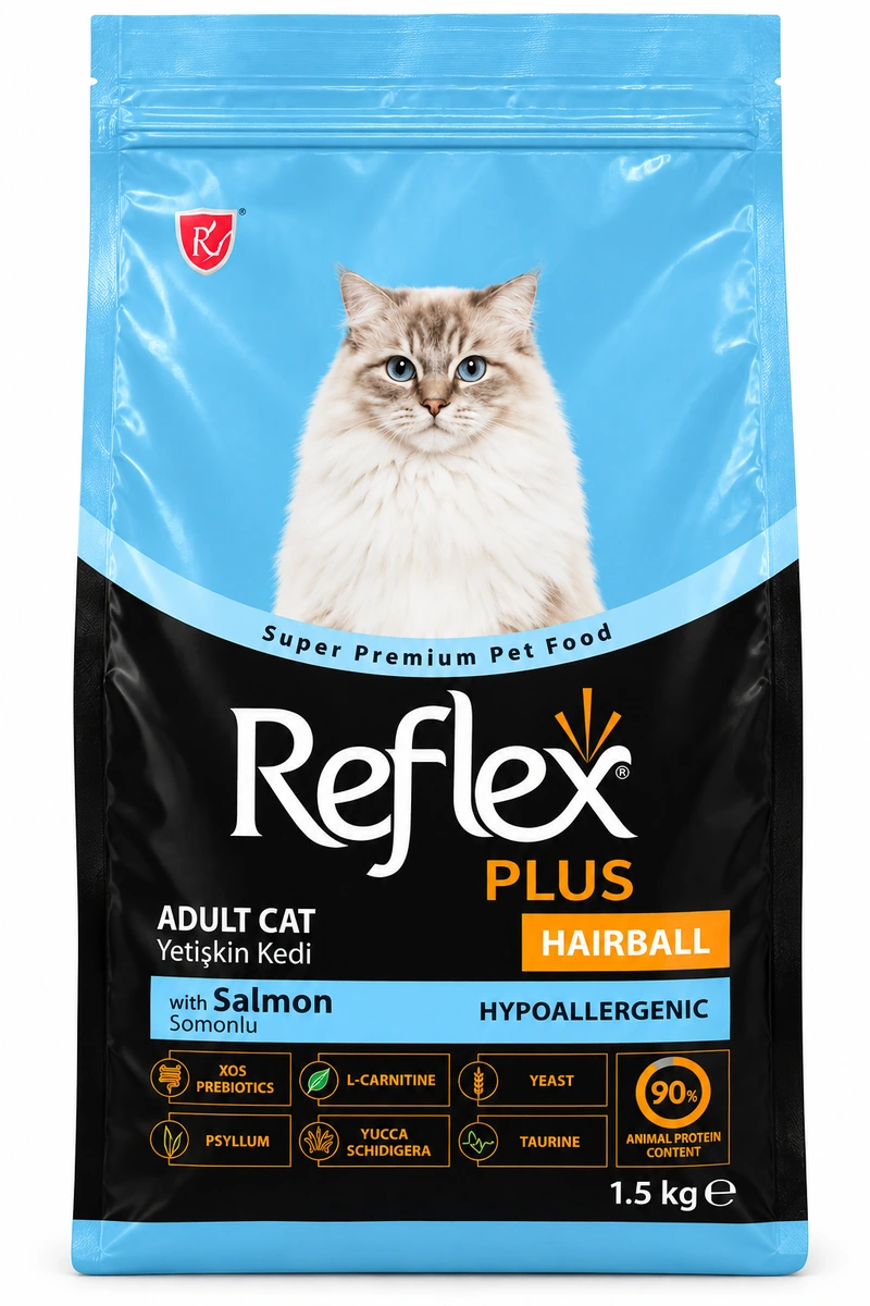 Reflex Plus Adult Cat Food Hairball with Salmon 1.5kg
