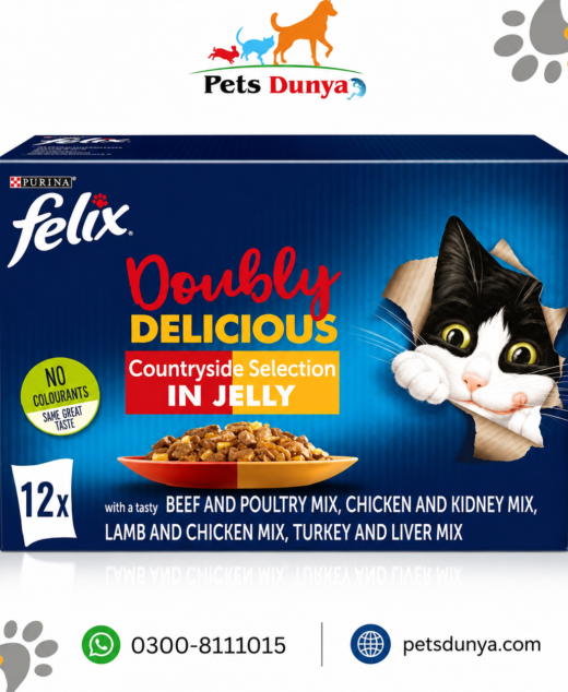 Felix Doubly Delicious Countryside Selection in Jelly 12 Pack Wet Cat Food - PetsDunya Pakistan