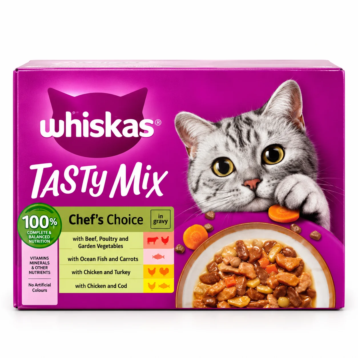Whiskas Tasty Mix Chef's Choice Wet Cat Food in Gravy
