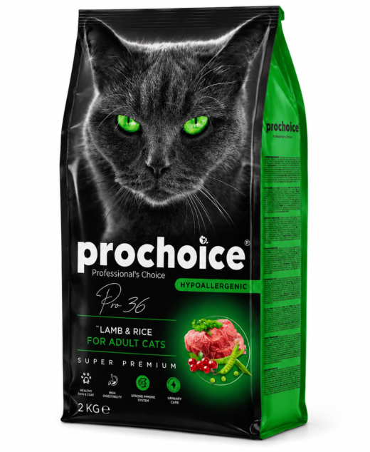 Prochoice Pro 36 Lamb & Rice Hypoallergenic Adult Cat Food 2kg