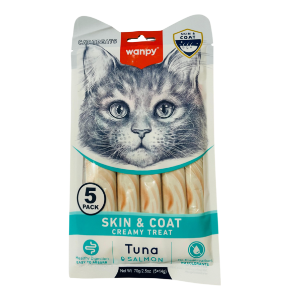 Wanpy Skin & Coat Creamy Treats With Tuna & Salmon Flavor - 70g