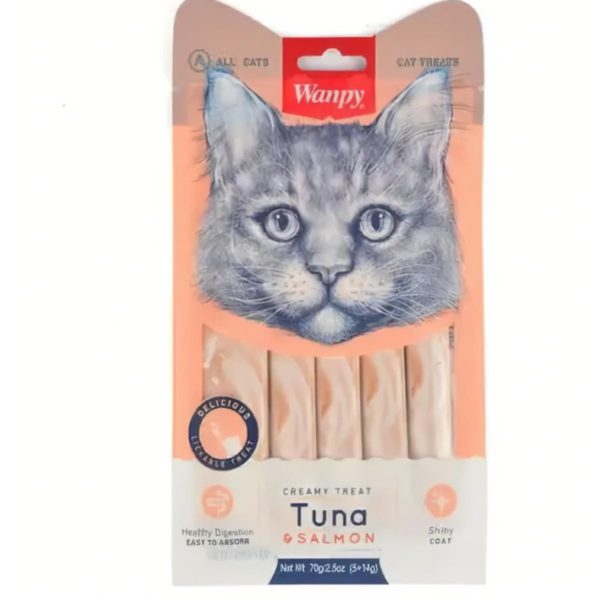 Wanpy Creamy Treats With Tuna & Salmon 5 Sticks Pack - 70g