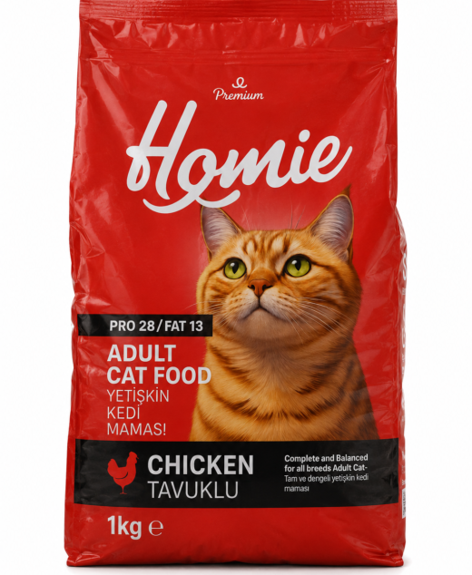 Homie Premium Adult Cat Food Chicken 1kg – Complete & Balanced Dry Cat Food