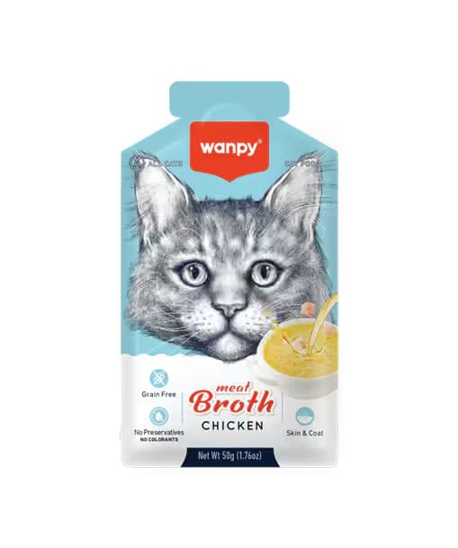 Wanpy Meat Broth Chicken 50g cat treat and food topper for healthy hydration