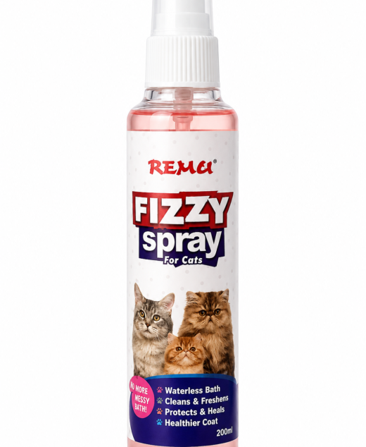 Rema Fizzy Spray for Cats 200ml waterless bath grooming spray bottle