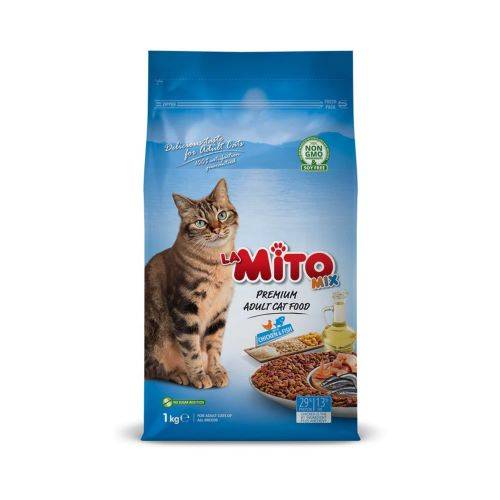 LA Mito Max Premium Adult Cat Food Ocean Fish 1kg bag