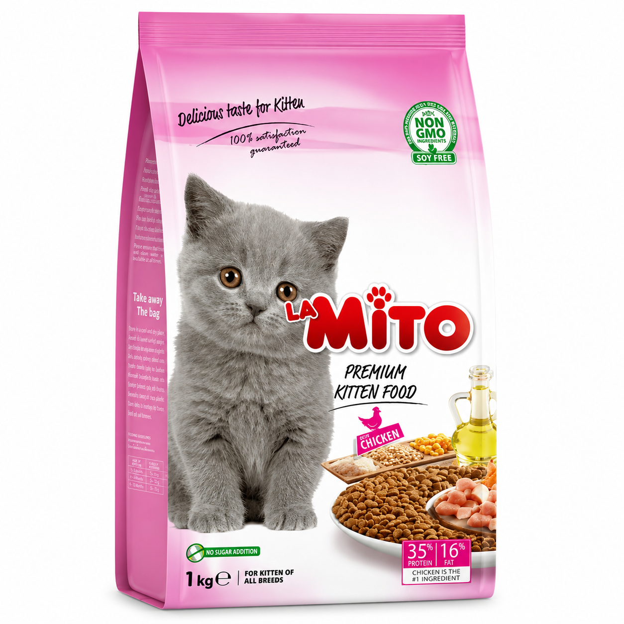 La Mito Premium Kitten Food Chicken 1kg bag for kittens