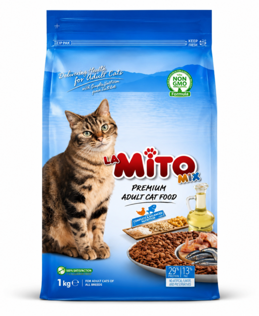 LA Mito Max Premium Adult Cat Food Ocean Fish 1kg | Petsdunya Pakistan