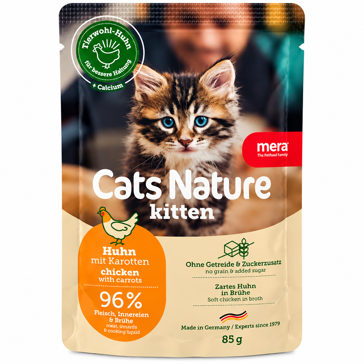 Mera Cats Nature Kitten Chicken with Carrots Wet Cat Food 85g