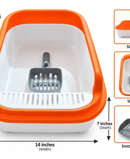 Litter Tray XL With Lid and Scoop for Cats
