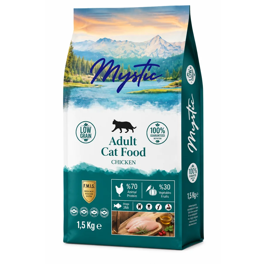 Mystic Adult Cat Food Chicken 1.5kg – Low Grain Cat Food