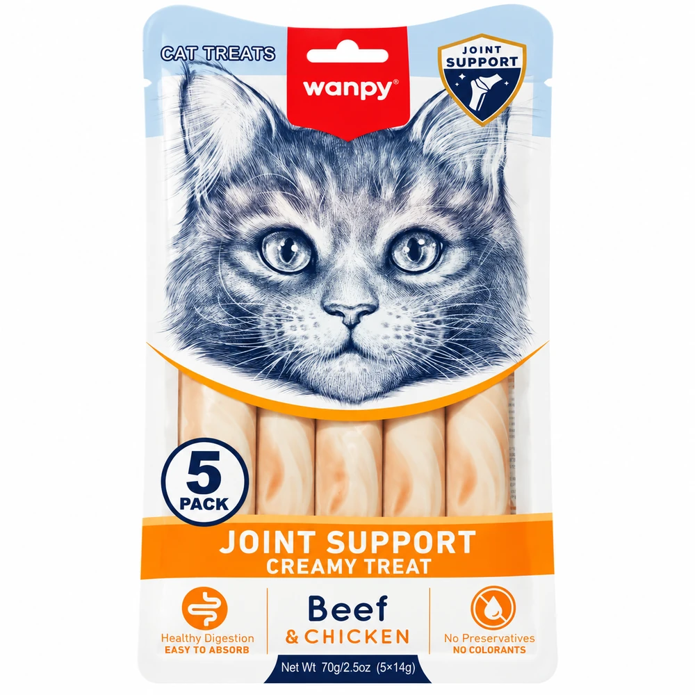 Wanpy Joint Support Creamy Treat Beef and Chicken 70g for Cats