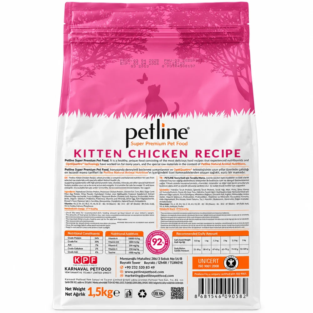 Petline Super Premium Kitten Food Chicken Selection 1.5kg