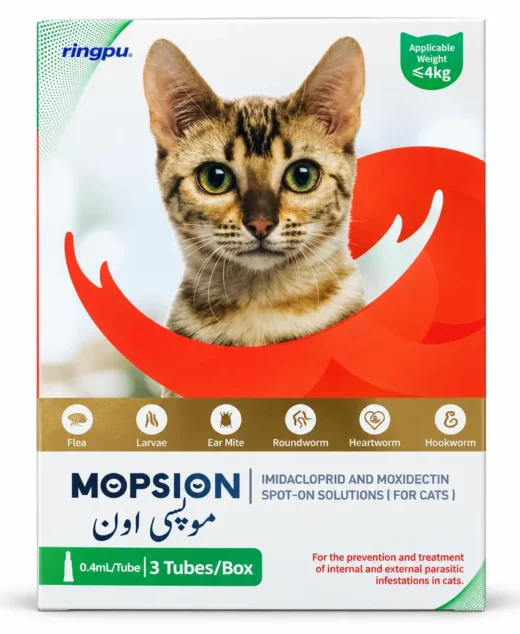 Mopsion spot-on solution for cats up to 4kg, 3 tubes