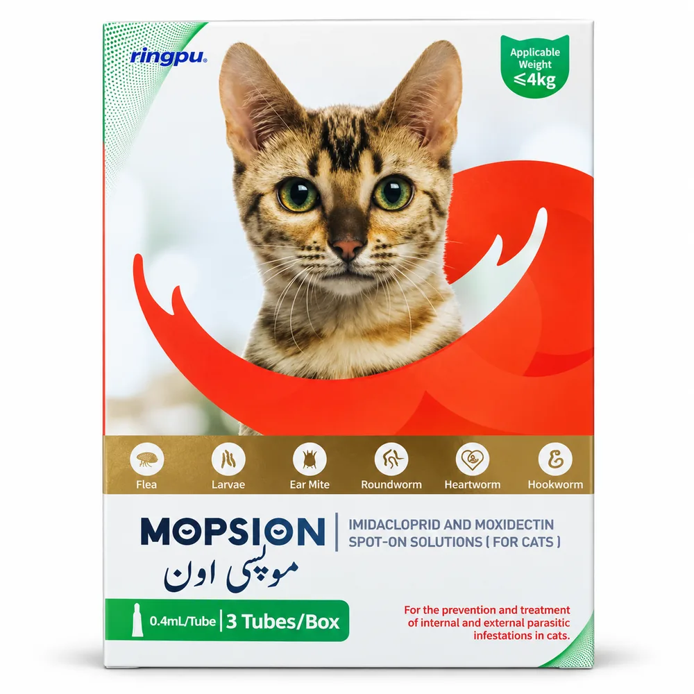 Mopsion spot-on solution for cats up to 4kg, 3 tubes